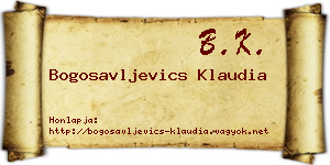 Bogosavljevics Klaudia névjegykártya